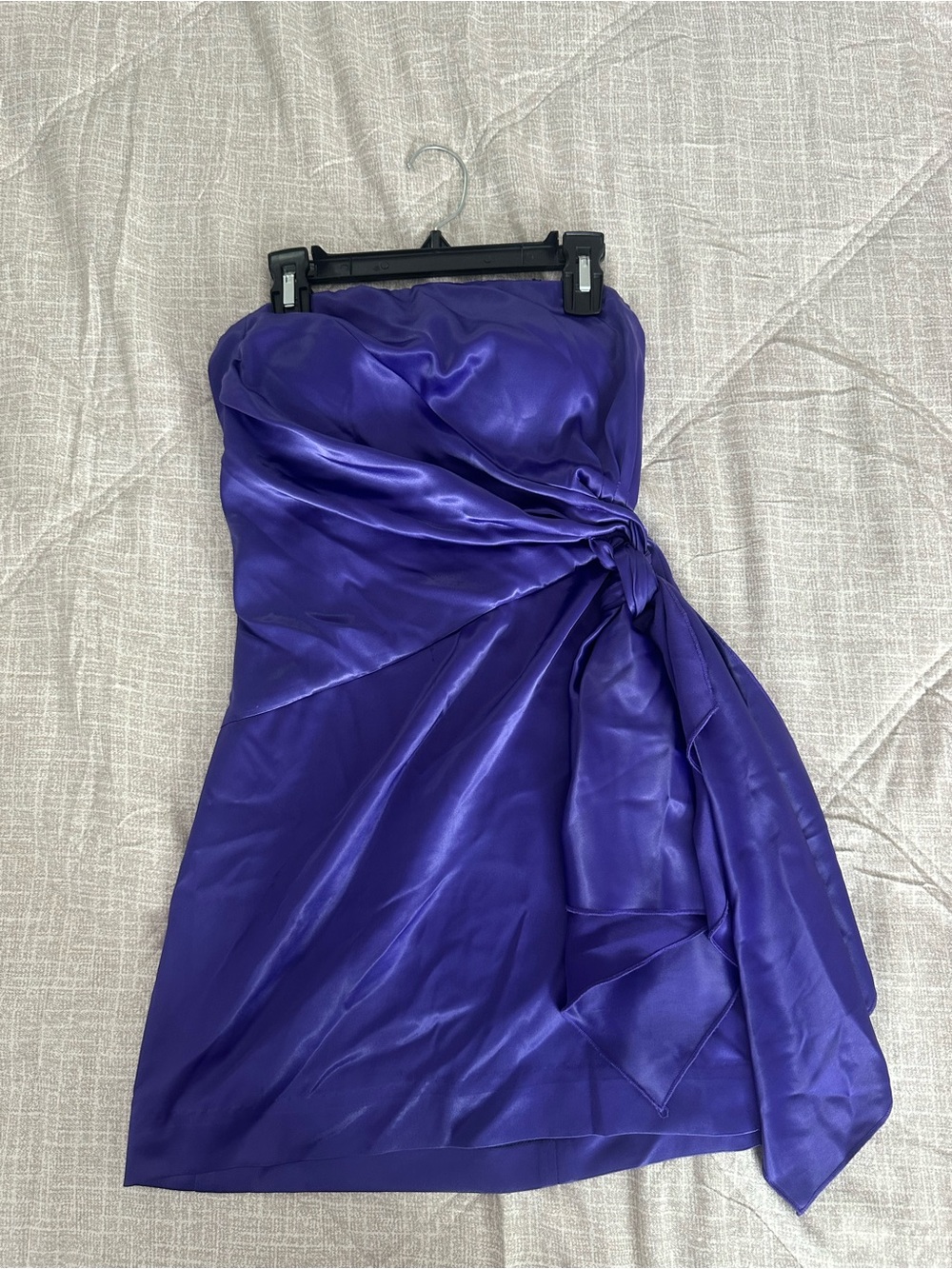 Y2K Strapless Purple Satin Cocktail Dress EUC